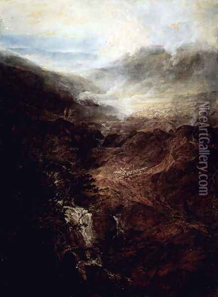 Morning Amongst the Coniston Fells, Cumberland Oil Painting - Joseph Mallord William Turner