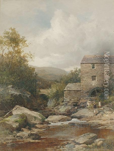 Tom````s Mill, Bettws-y-coed Oil Painting - David Bates