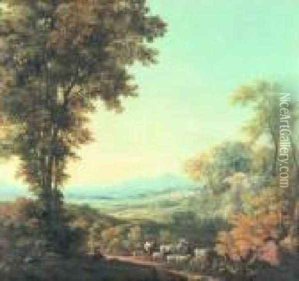 Paesaggio Con Pastori Oil Painting - Gaspard Dughet Poussin