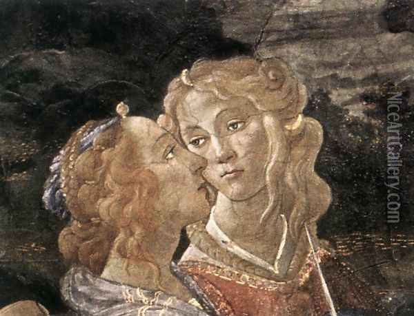 Three Temptations of Christ (detail 7) 1481-82 Oil Painting - Sandro Botticelli
