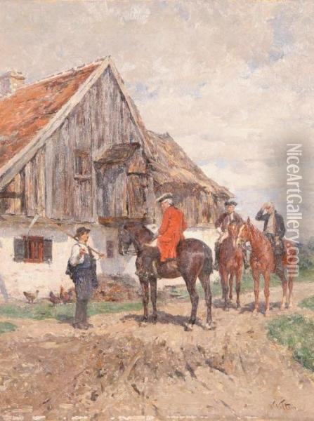 Threehorsemen Oil Painting - Wilhelm Velten