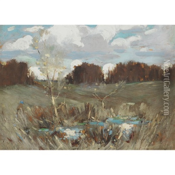 Summer Marsh Oil Painting - Arthur Dominique Rozaire