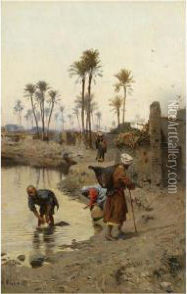 The Watercarriers, Uchemant Oil Painting - Charles Wilda