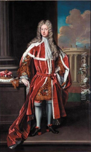Portrait Of Allen Bathurst. 1st Earl Bathurst (1684-1775) Oil Painting - Sir Godfrey Kneller