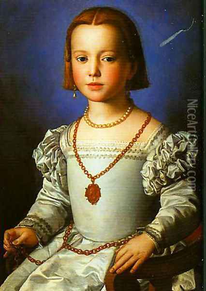 Portrait of Bia Oil Painting - Agnolo Bronzino