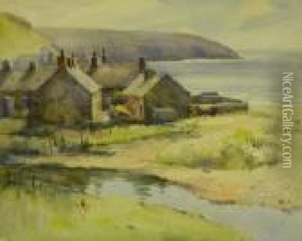 Coastal Cottages Oil Painting - Charles Edward Wanless