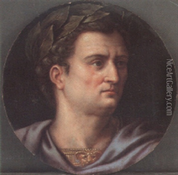 Portrait Of A Roman Emperor, Bust Length Oil Painting - Ernst-Gotthilf Bosse
