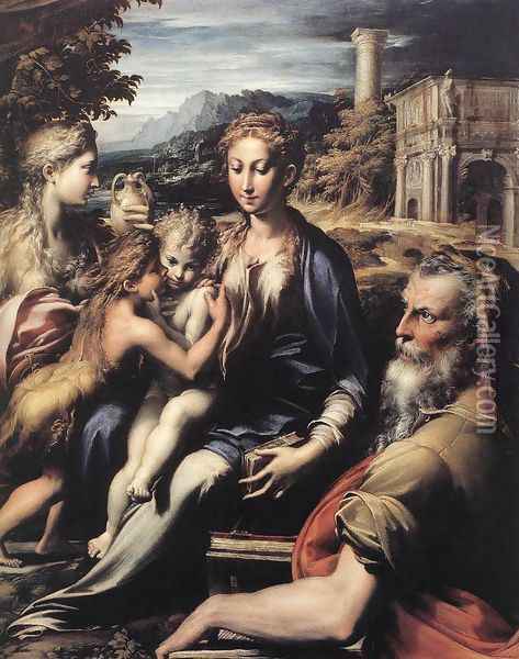 Madonna and Child with Saints c. 1530 Oil Painting - Girolamo Francesco Maria Mazzola (Parmigianino)