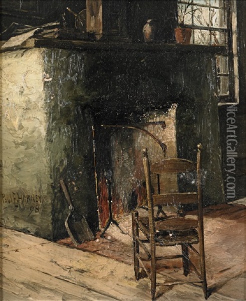 Untitled (interior With Chair) Oil Painting - Paul Harney Jr.