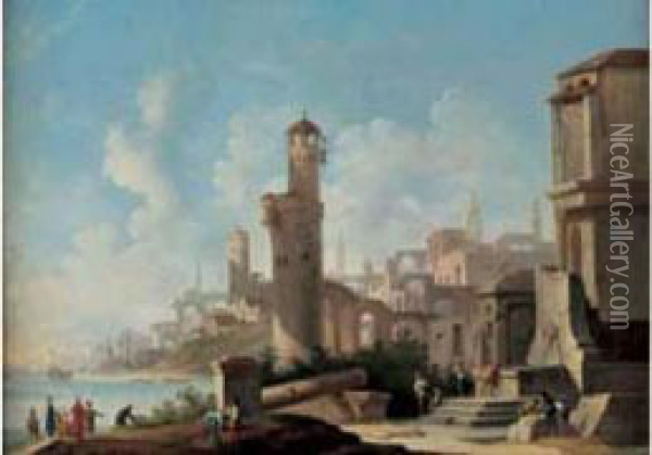 Vue De Naples Oil Painting - Giacomo Van Lint