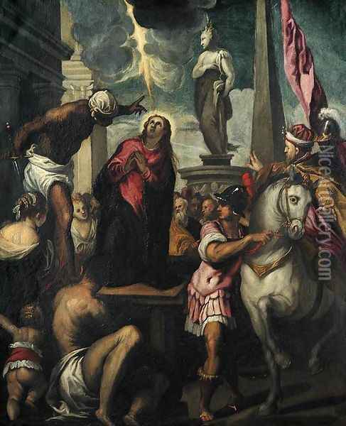 The Martyrdom of St Giustina Oil Painting - Palma Vecchio (Jacopo Negretti)