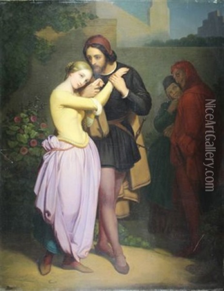 Faust Et Marguerite Au Jardin Oil Painting - Ary Scheffer