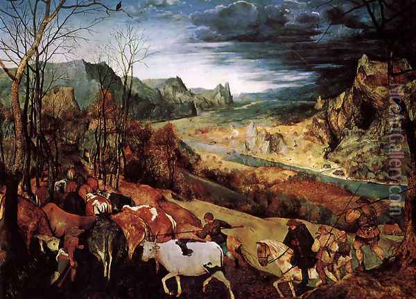 The Return of the Herd (or November) Oil Painting - Pieter the Elder Bruegel