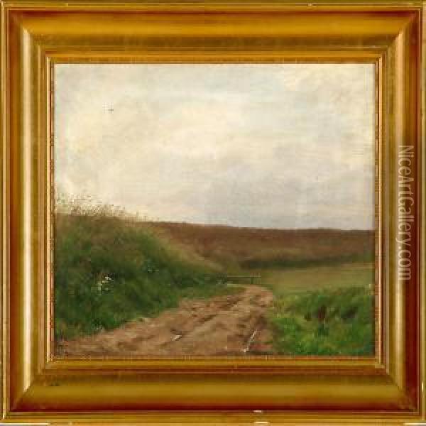 Landscape With Fields Oil Painting - Edvard Frederik Petersen