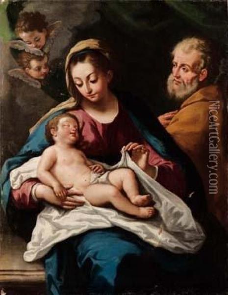 Sacra Famiglia Oil Painting - Bartolomeo Letterini