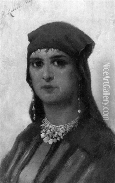 Portrait Einer Orientalischen Dame Oil Painting - Minna Elizabeth Roberth