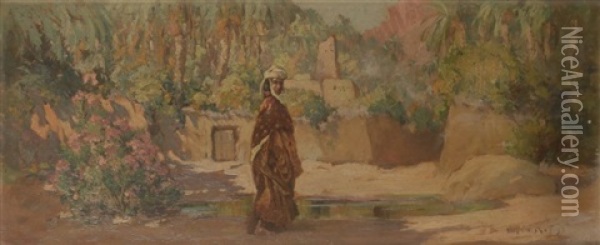 El Kantara Oil Painting - Eugene F. A. Deshayes