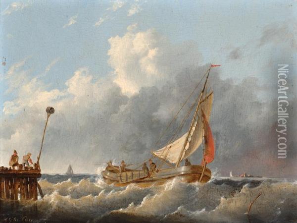 Seascape Oil Painting - Hendrik Gerrit ten Cate