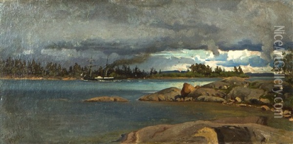 Espskar Oil Painting - Magnus Hjalmar Munsterhjelm