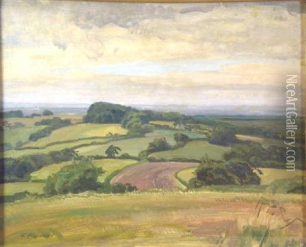 A Devon Vista Oil Painting - Frank Wright Bourdillon