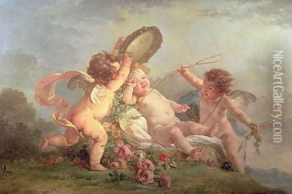 The Waking of Cupid, 1781 Oil Painting - Hugues Taraval