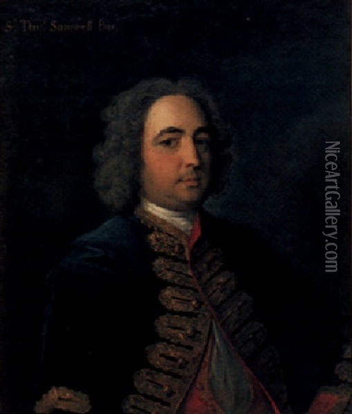 Portrait Of Sir Thomas Samuel, Bt. Oil Painting - Philip Mercier