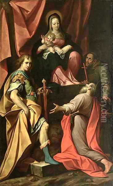 Madonna and Child with St. Vitalis, St. Jerome and St. Francis Oil Painting - Camillo Procaccini