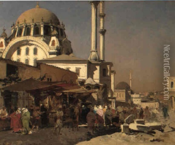 The Mosque Of Mahomoudie Oil Painting - Alberto Pasini