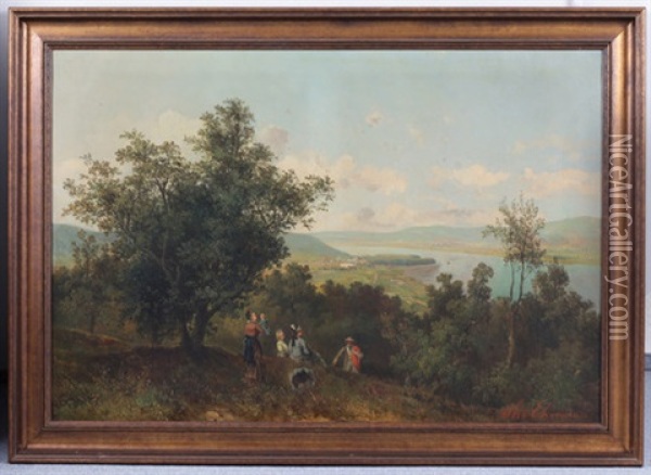 Weiter Blick Auf Die Klosteranlage Des Stiftes Melk In Der Wachau Oil Painting - Theodore von Ehrmanns