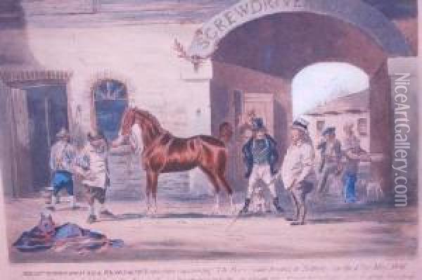 Horse Dealing Numbe Oil Painting - J. Harris