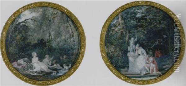 Diana And Actaeon Oil Painting - Louis Gabriel Moreau the Elder