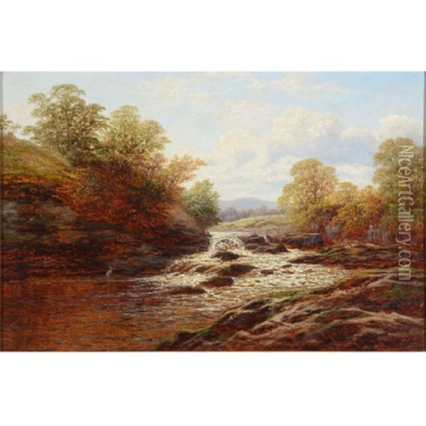 On The Warfe, Gassington Yorkshire Oil Painting - William Mellor
