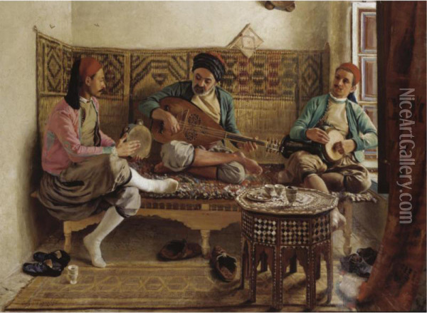 The Turkish Musicians Oil Painting - Georges Paul Darasse