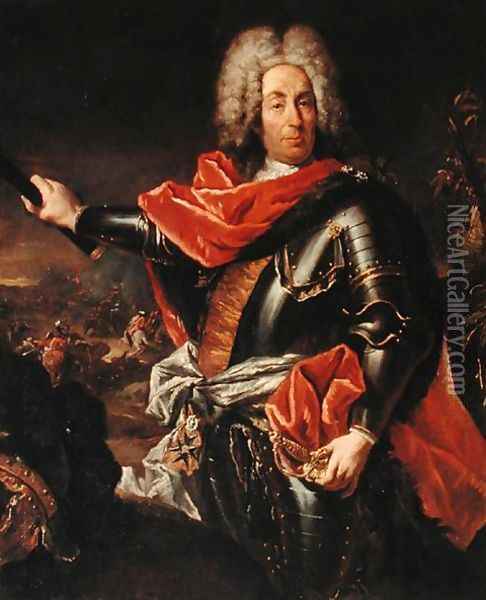 Portrait of Marshal Mattia von Schulemburg Oil Painting - Giovanni Antonio Guardi