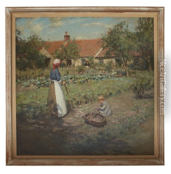 The Young Gardener Oil Painting - James Riddel