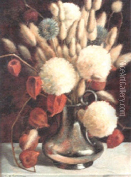 Autumn's Bounty Oil Painting - John W. Perrin