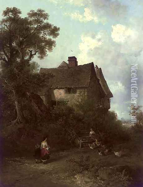 Figure before a cottage Oil Painting - Edward Robert Smythe