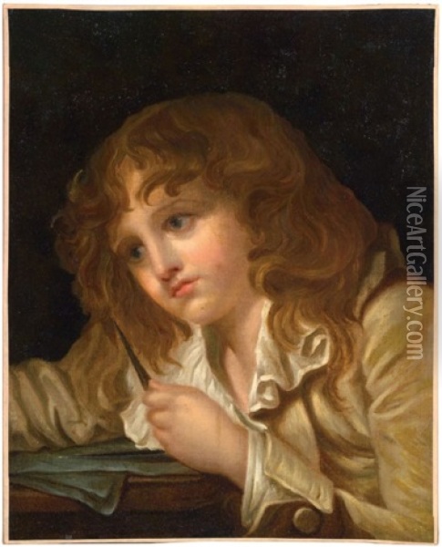 Le Petit Mathematicien Oil Painting - Jean Baptiste Greuze