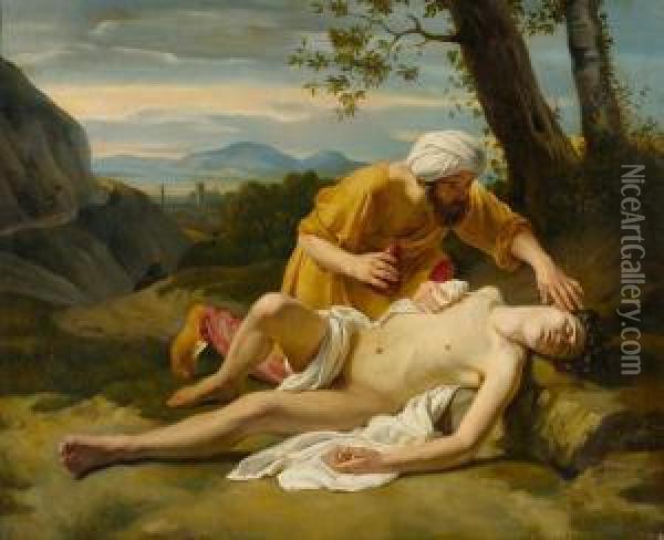 Barmherziger Samariter Oil Painting - A. Silventi