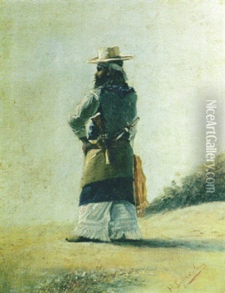 Gaucho Oil Painting - Horacio Espondaburu