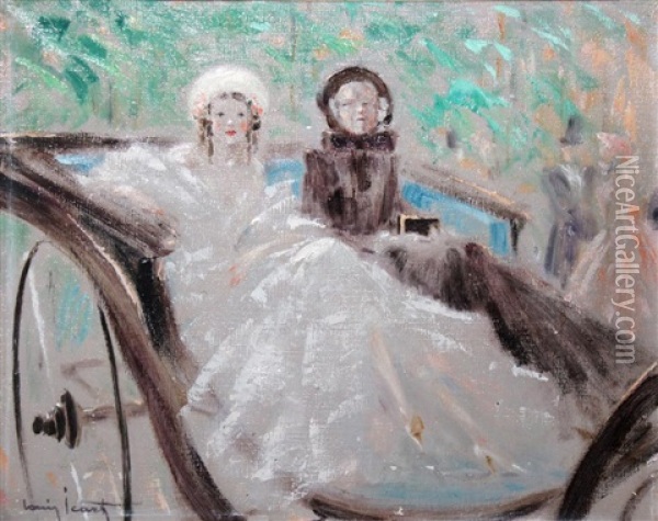 In The Carriage Oil Painting - Louis Icart