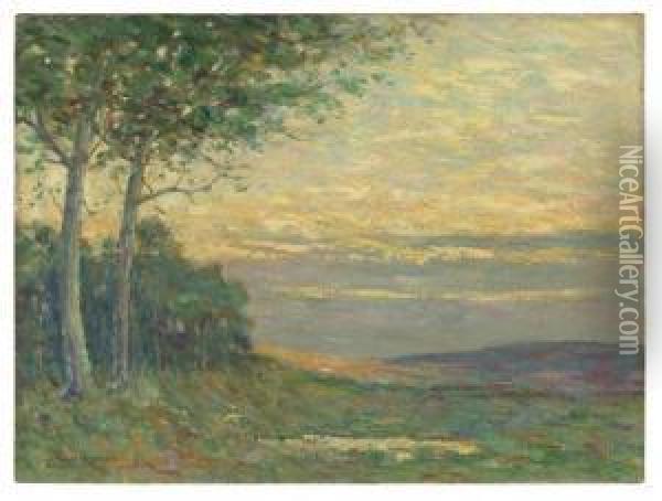 Evening, Nutley, New Jersey. Oil Painting - Arthur Hoeber