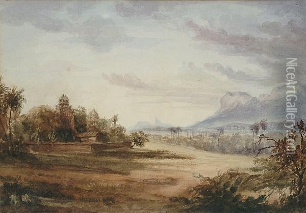 Indian Landscape Oil Painting - William Daniel