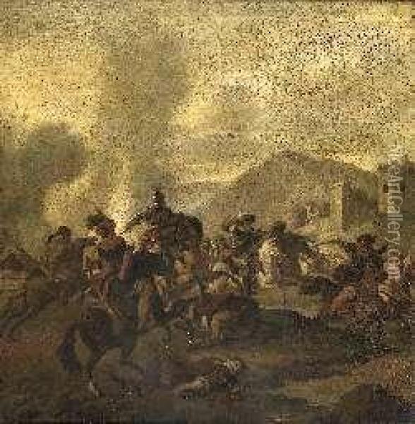 A Gypsy Encampment Oil Painting - Pieter van Bloemen