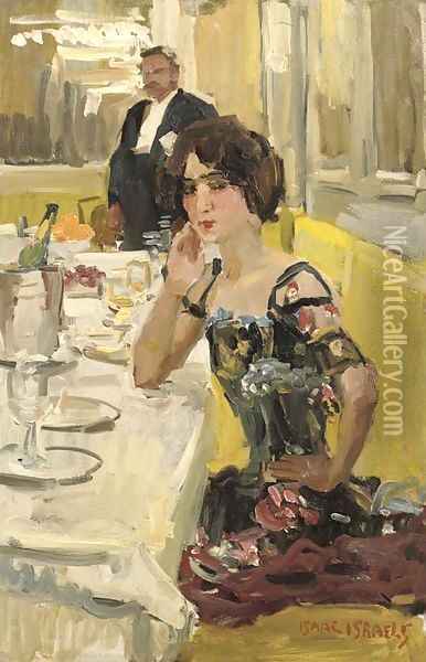 A table au Restaurant Le Perroquet, Paris Oil Painting - Isaac Israels