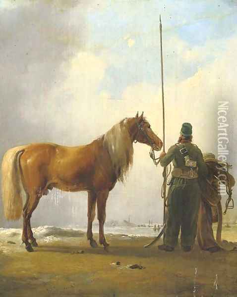 Cossacks in winter Oil Painting - Eugene Verboeckhoven