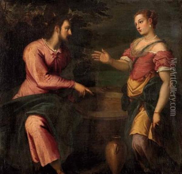 Christus Und Die Samariterin Am Brunnen Oil Painting - Paolo Veronese (Caliari)