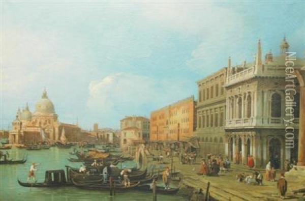 A View Of Venice Oil Painting - (Giovanni Antonio Canal) Canaletto