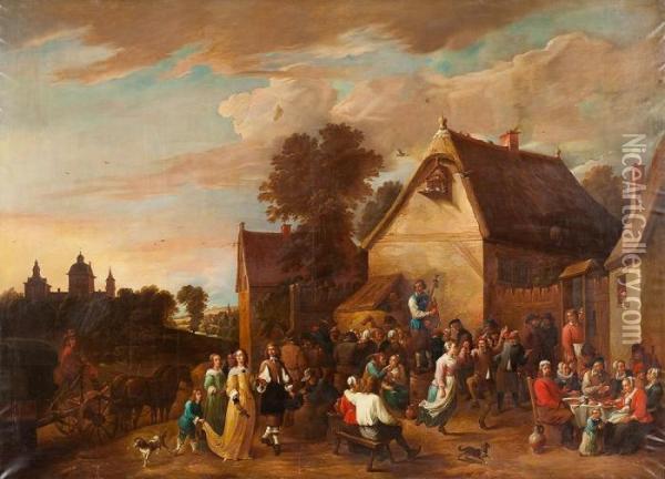 Bauernhochzeit Oil Painting - David The Younger Teniers