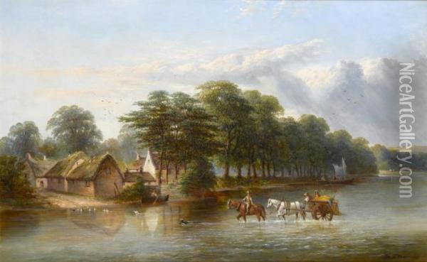 The Ford At Wilford Nottingham Oil Painting - George Turner